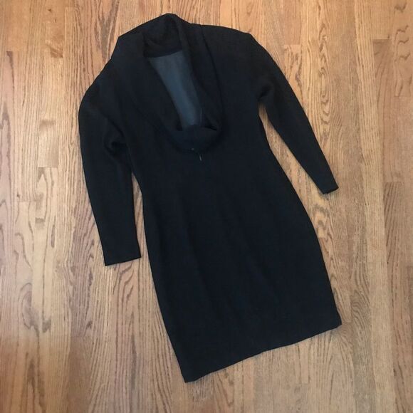 Vtg 1990s scoop back open fitted LBD 10 Dress - Picture 1 of 6
